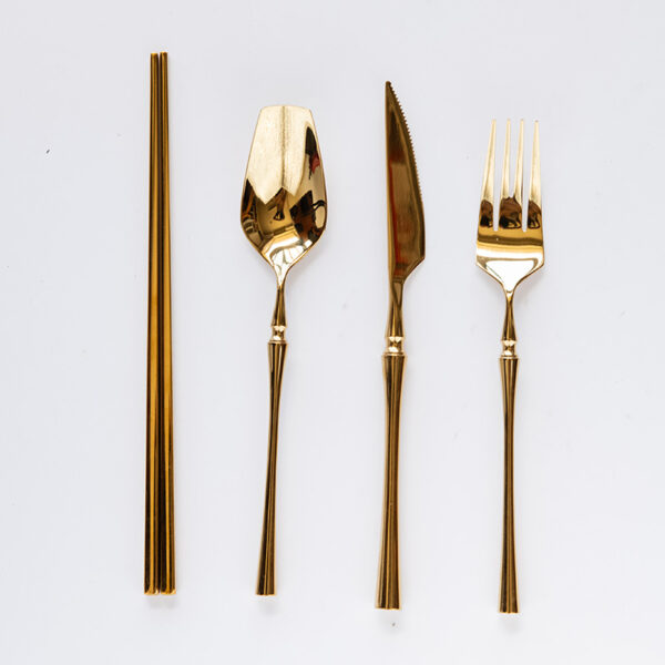 金色精緻手柄餐具(4件組)：圖片 2