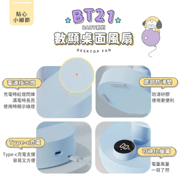 SOTHING 向物 BT21數顯桌面風扇 (附公仔x1)：圖片 6